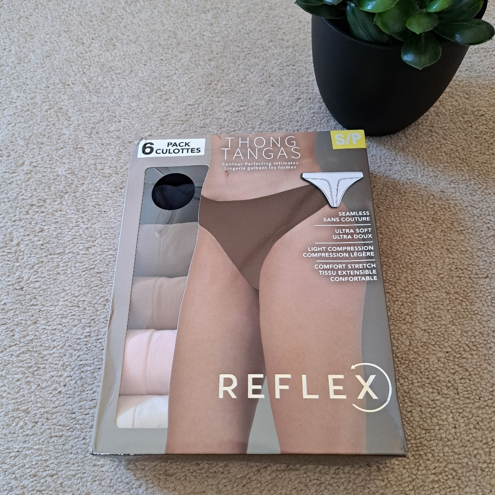 New! Reflex Thong Panties 6 Pack Multi  Seamless Neutral Women's Size Small